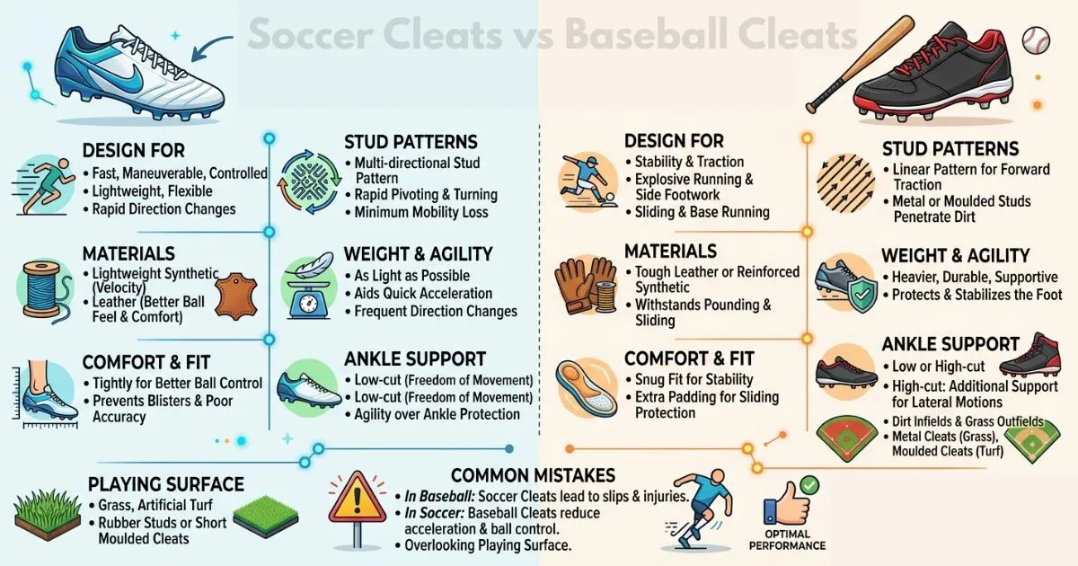 Soccer Cleats vs Baseball Cleats
